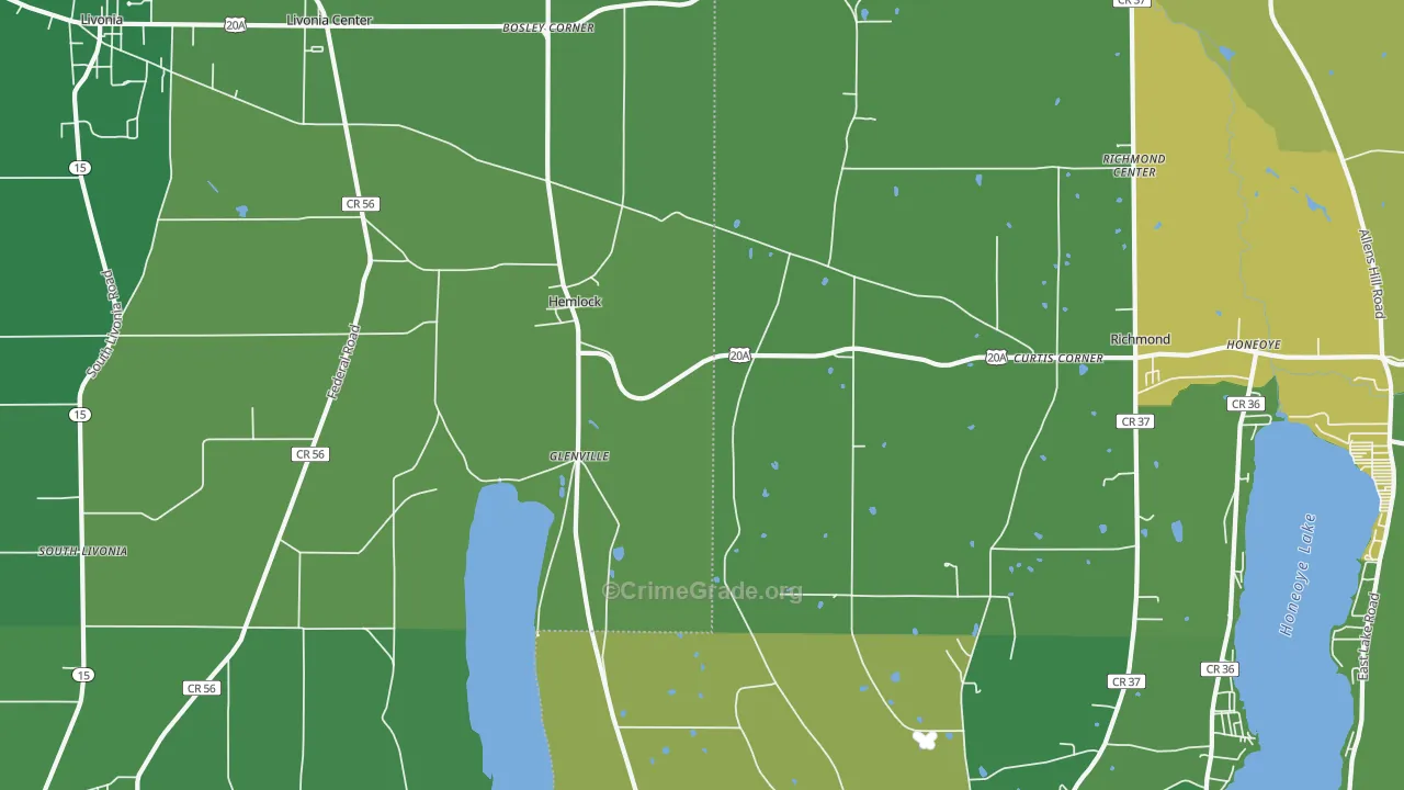Hemlock, NY Map of Vandalism Rates