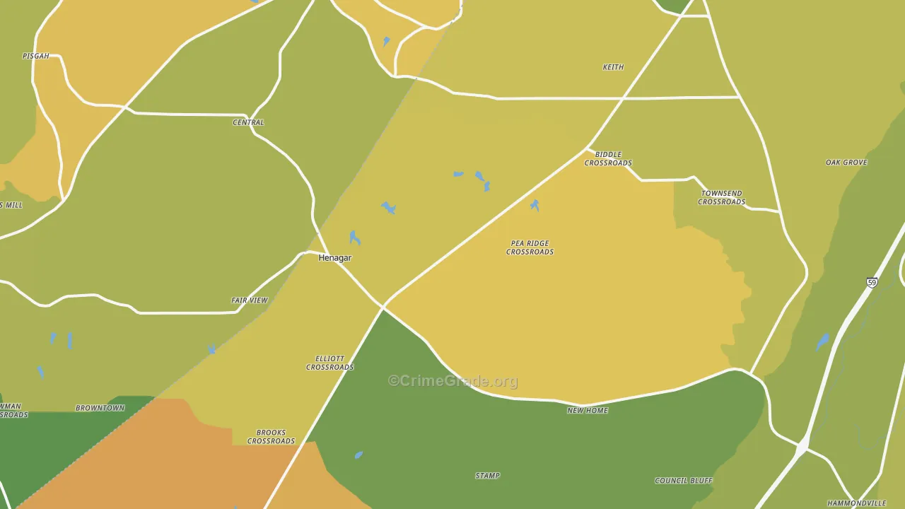 Henagar, AL Map of Vandalism Rates