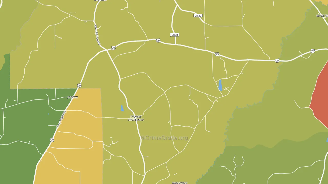 Henderson, AL Map of Vandalism Rates