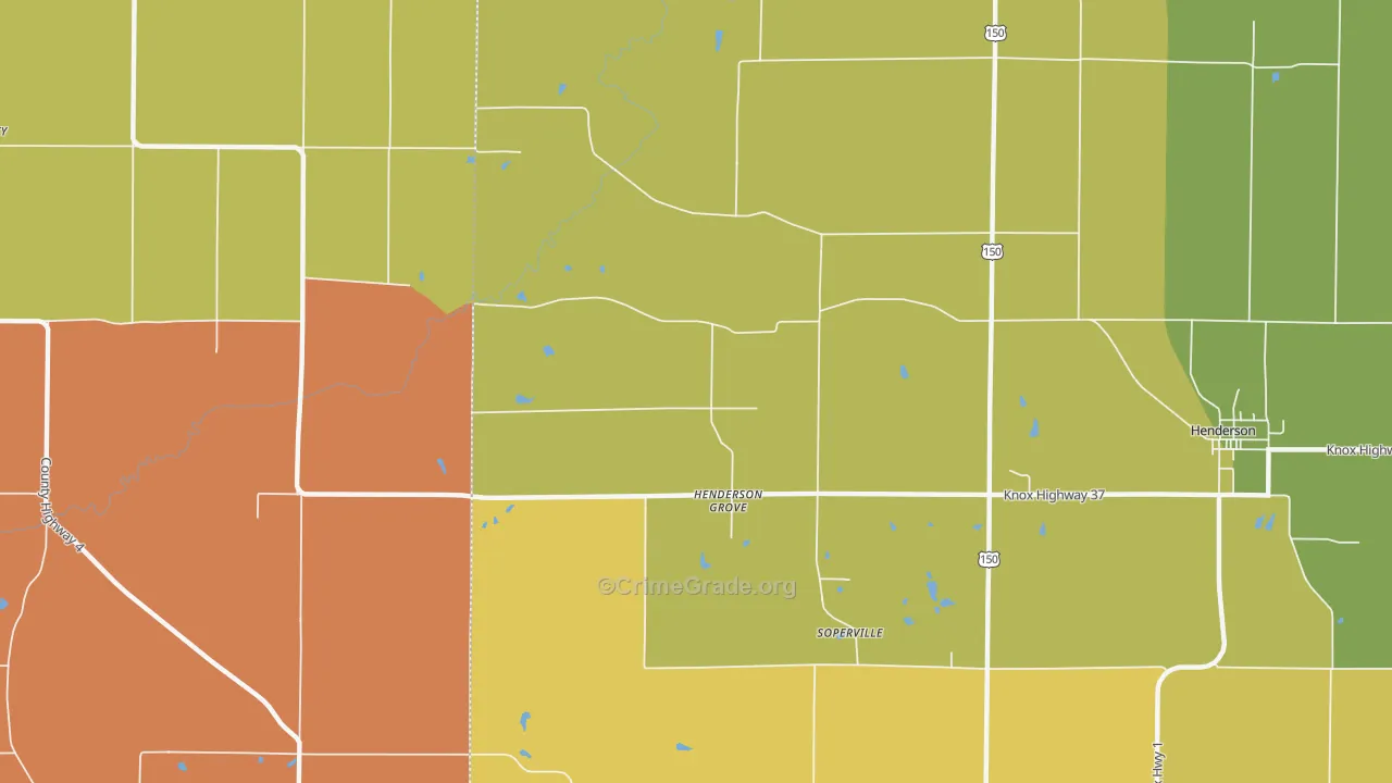Henderson Grove, IL Map of Vandalism Rates
