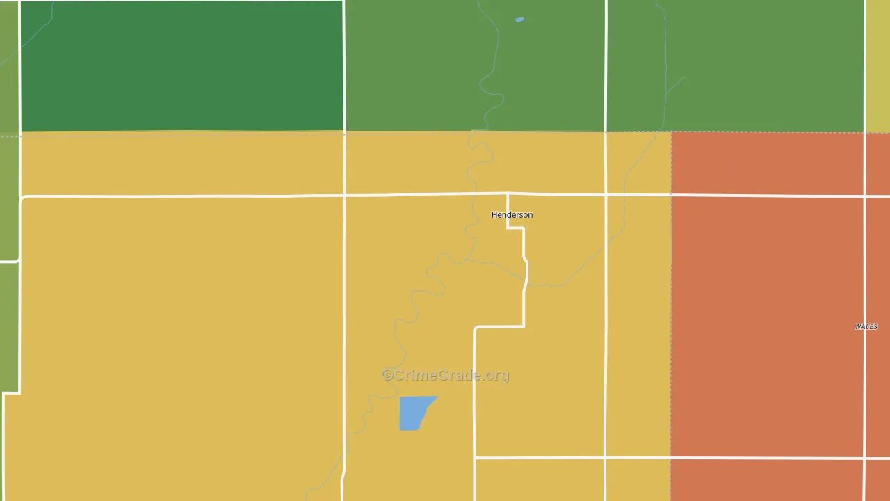 Henderson, IA Map of Vandalism Rates