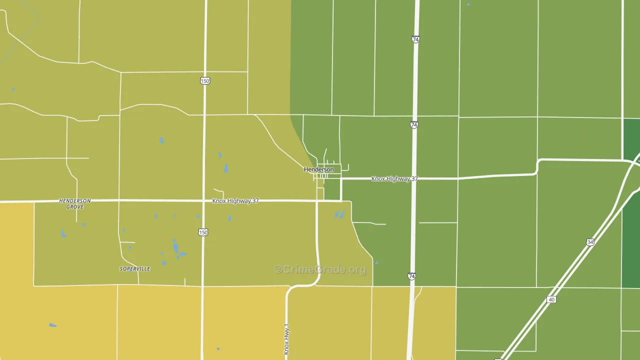Henderson, IL Map of Vandalism Rates