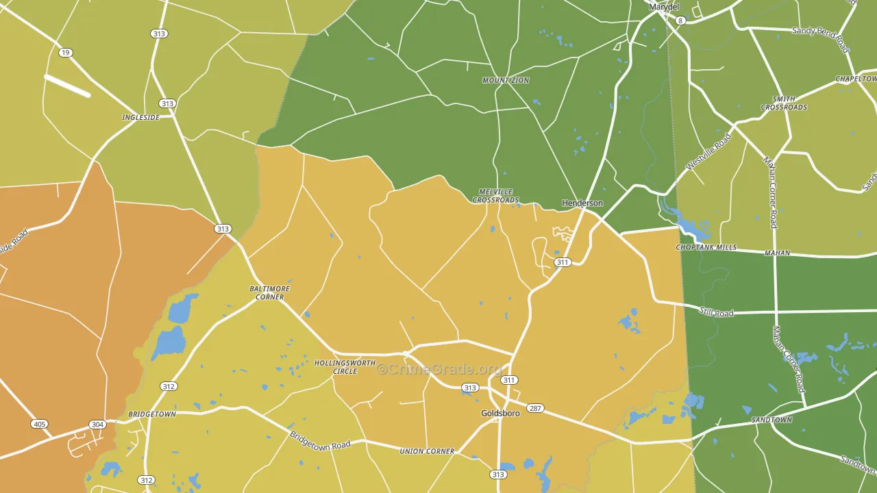 Henderson, MD Map of Vandalism Rates