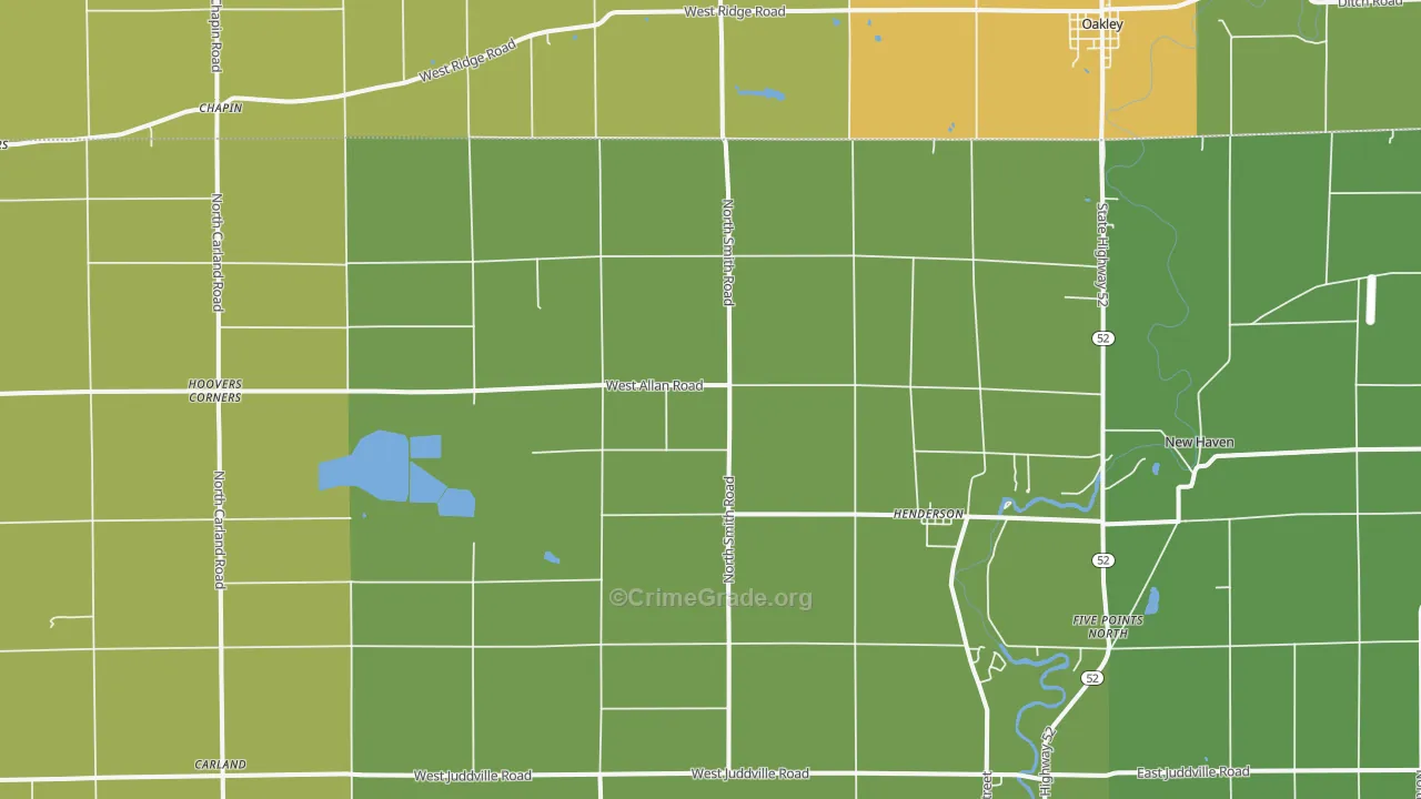 Henderson, MI Map of Vandalism Rates
