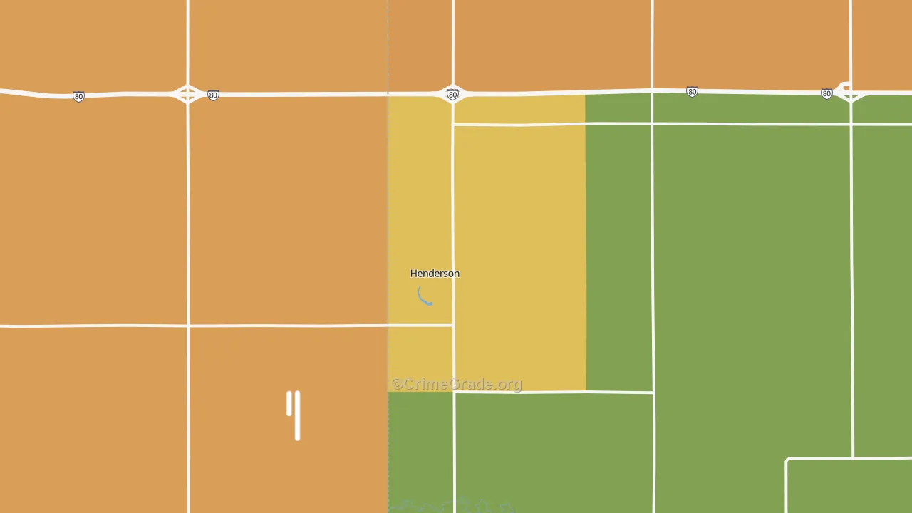 Henderson, NE Map of Vandalism Rates