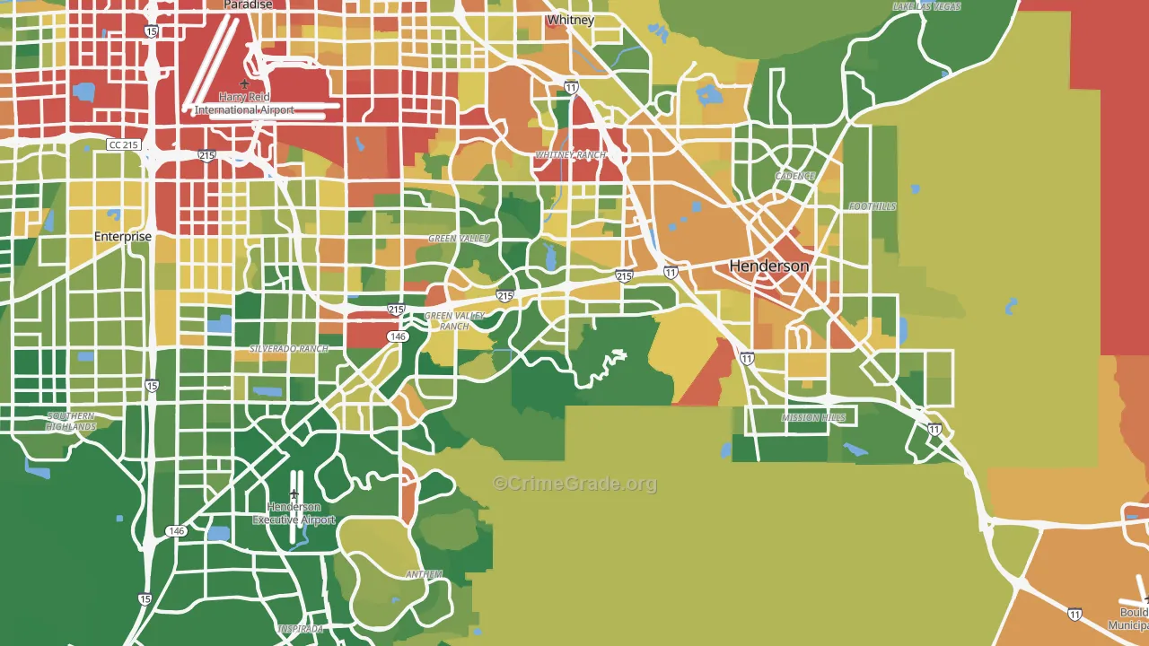 Henderson, NV Map of Vandalism Rates