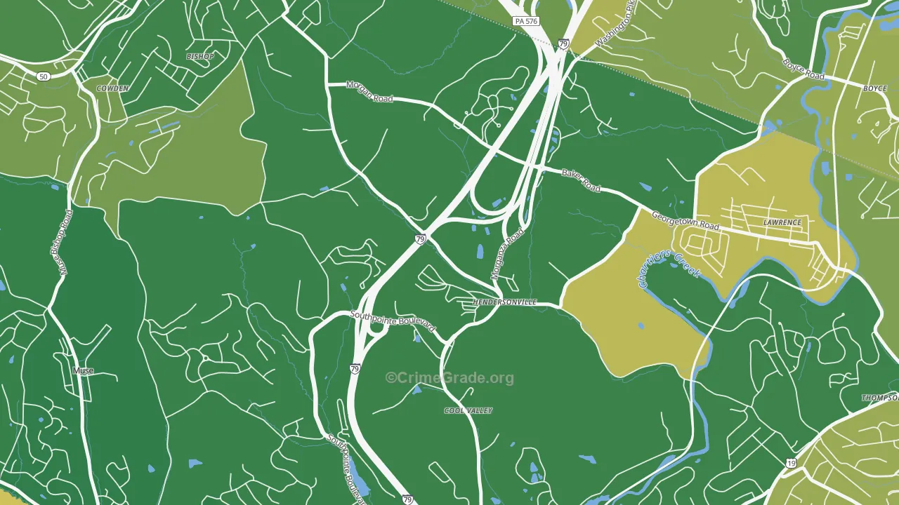 Hendersonville, PA Map of Vandalism Rates
