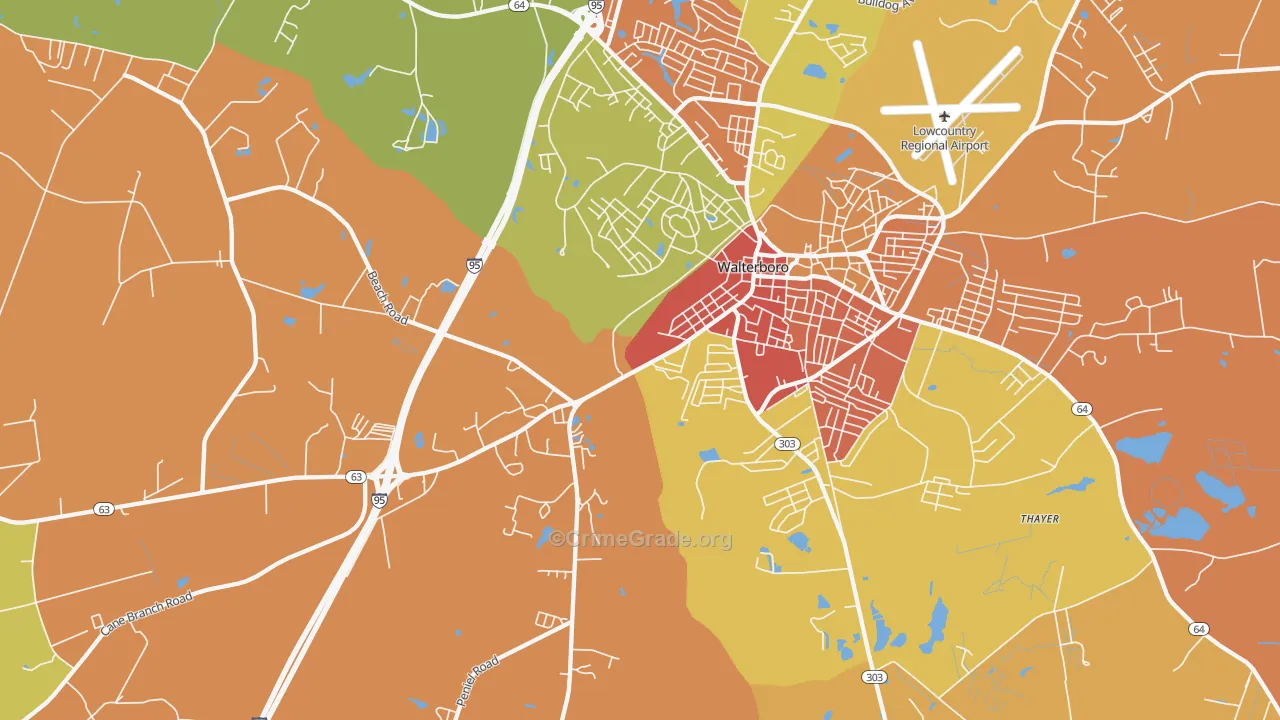 Hendersonville, SC Map of Vandalism Rates