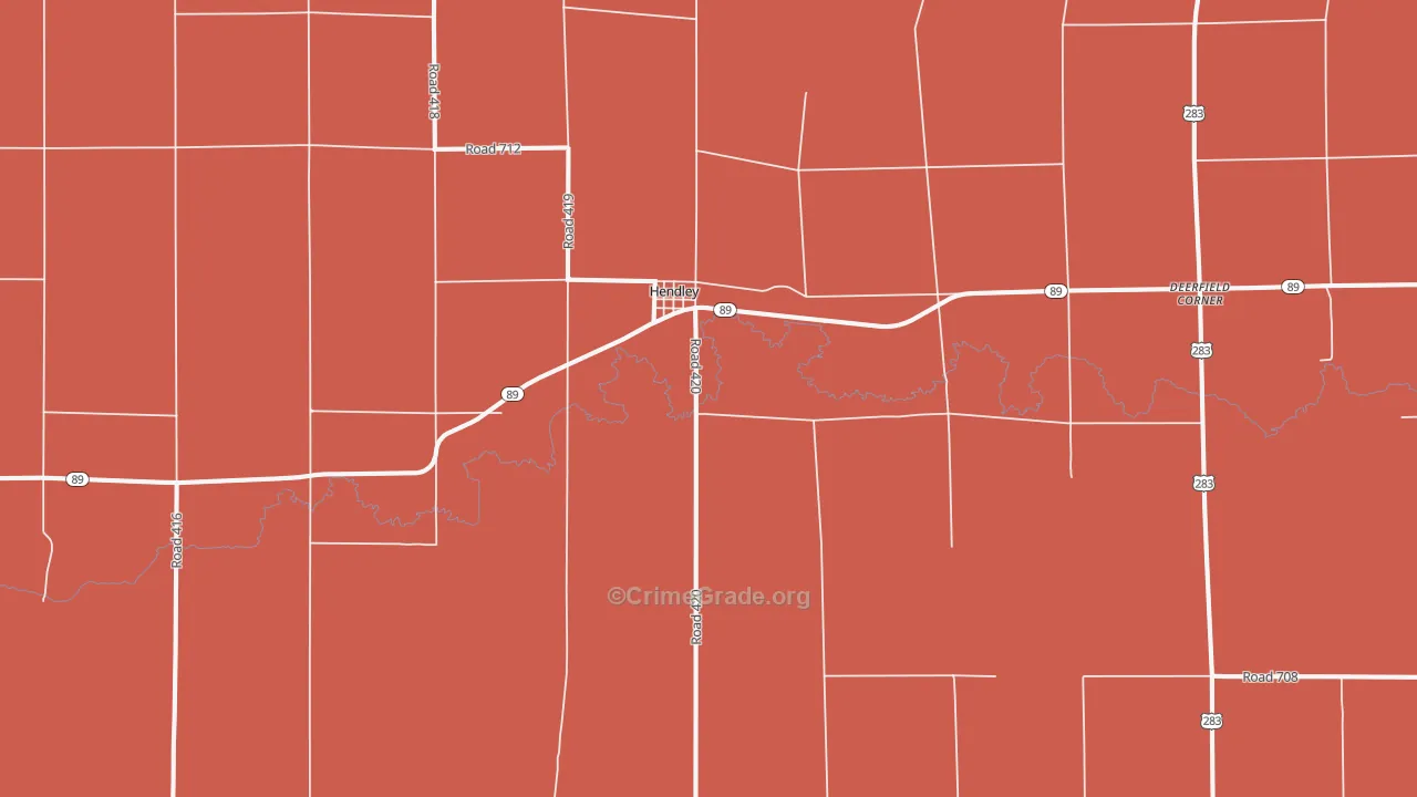 Hendley, NE Map of Vandalism Rates