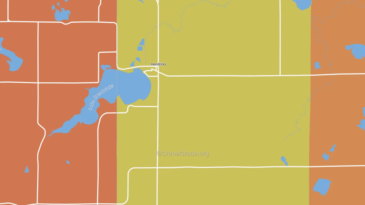 Hendricks, MN Map of Vandalism Rates