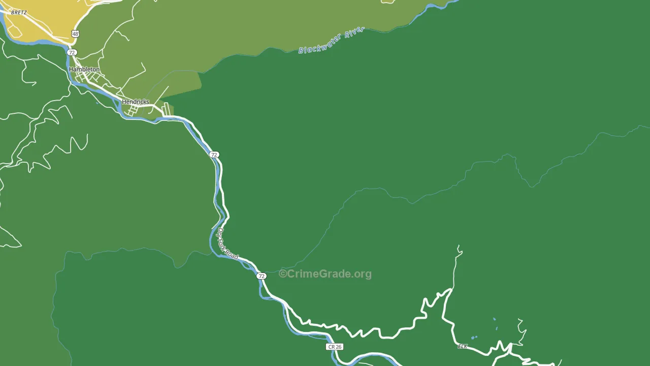 Hendricks, WV Map of Vandalism Rates