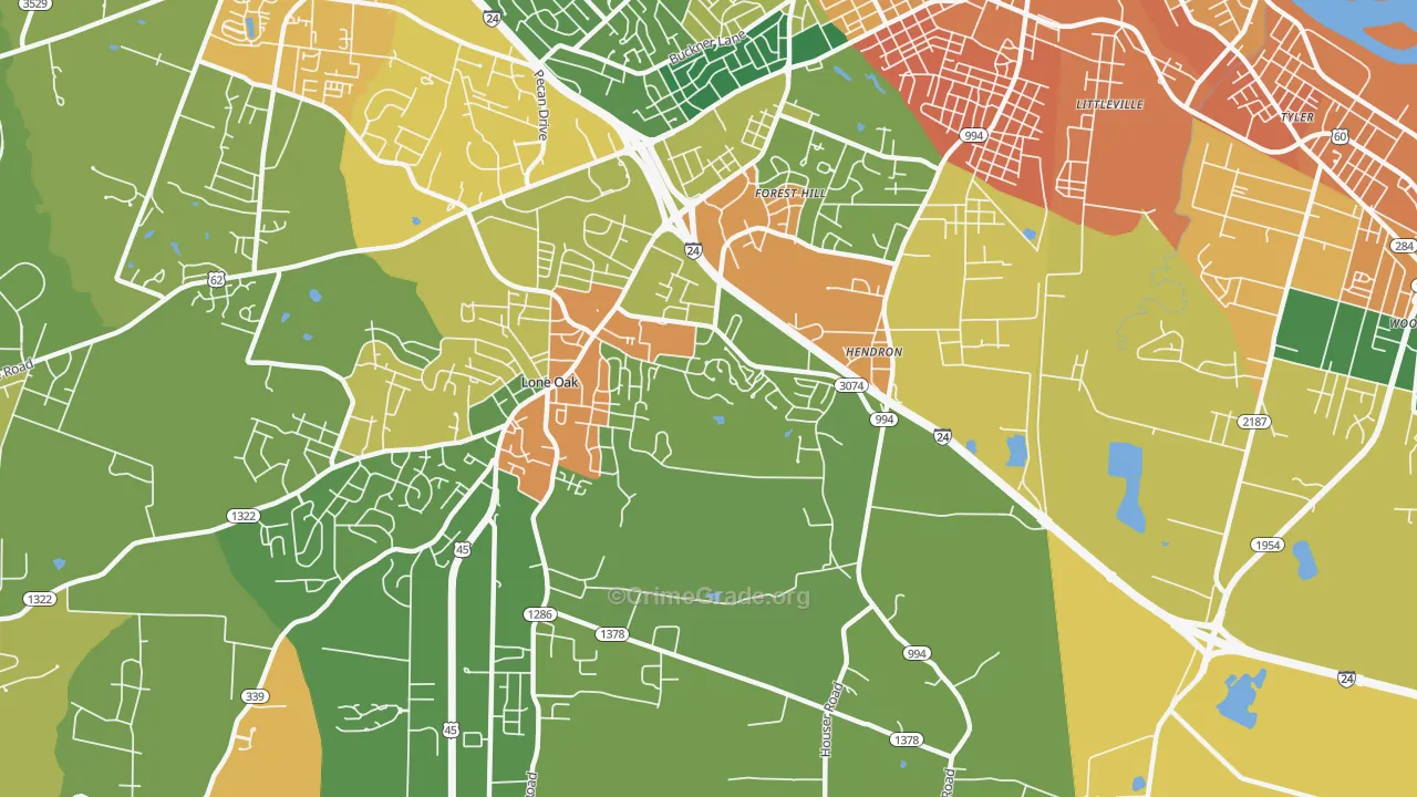 Hendron, KY Map of Vandalism Rates