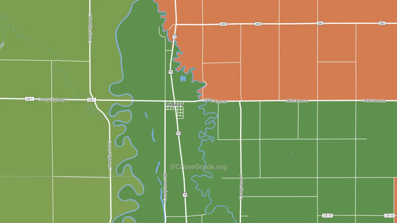 Hendrum, MN Map of Vandalism Rates