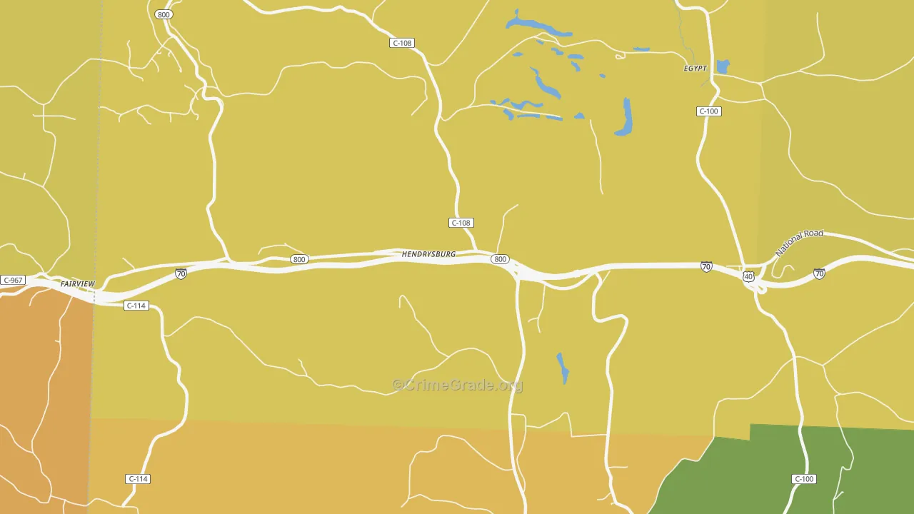 Hendrysburg, OH Map of Vandalism Rates