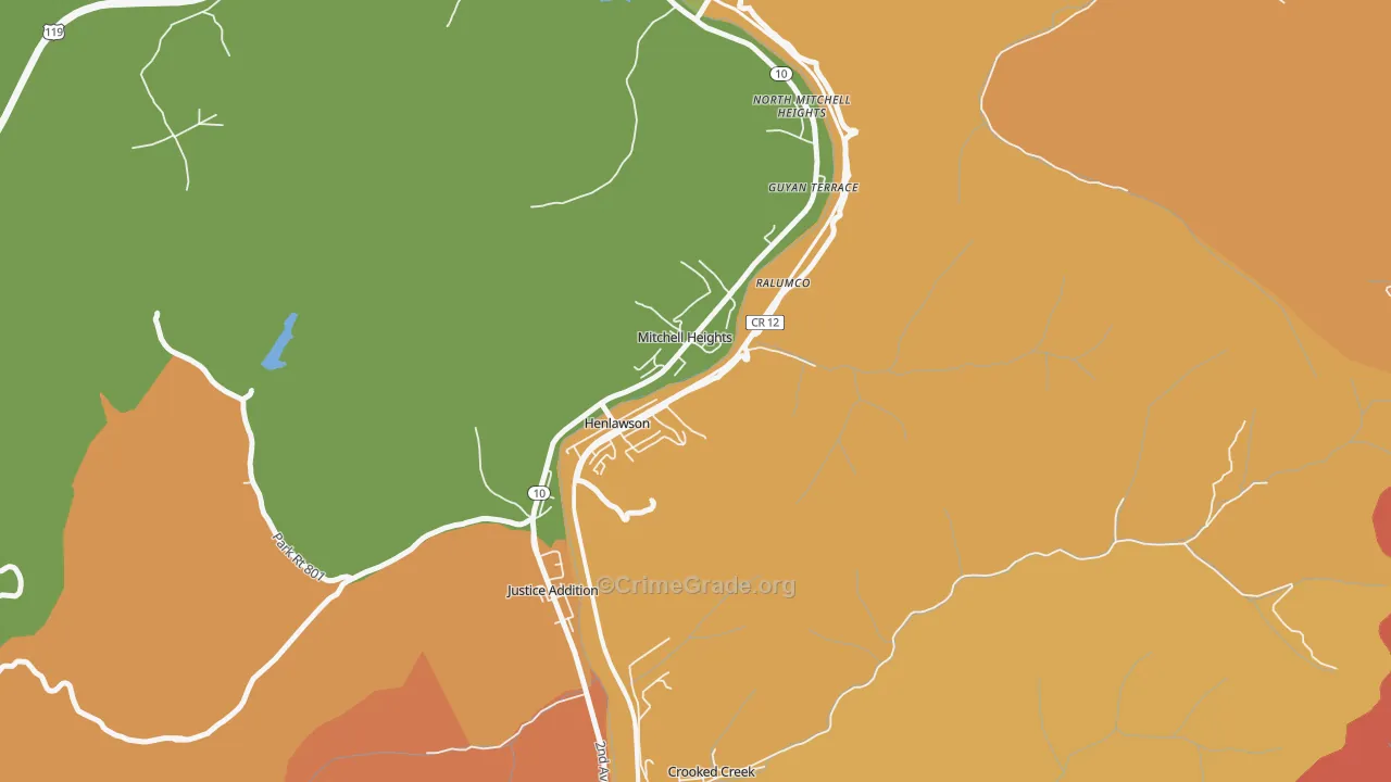 Henlawson, WV Map of Vandalism Rates