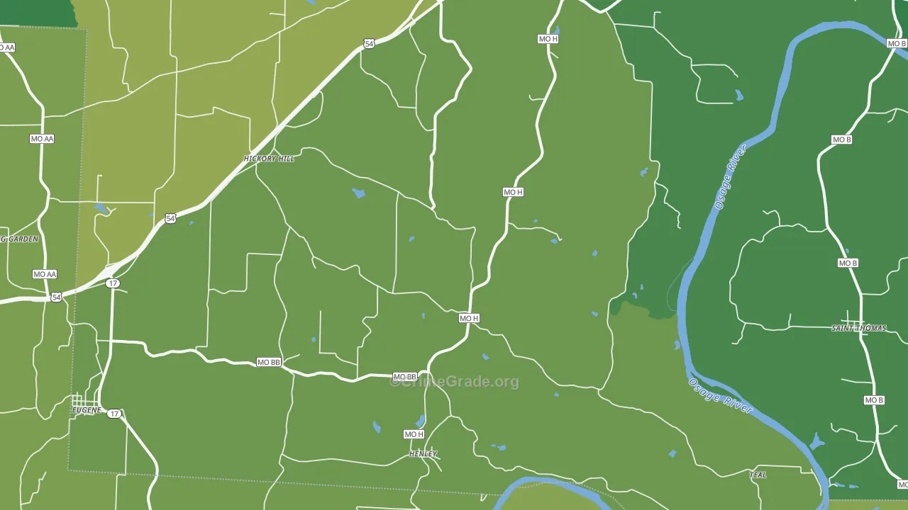 Henley, MO Map of Vandalism Rates