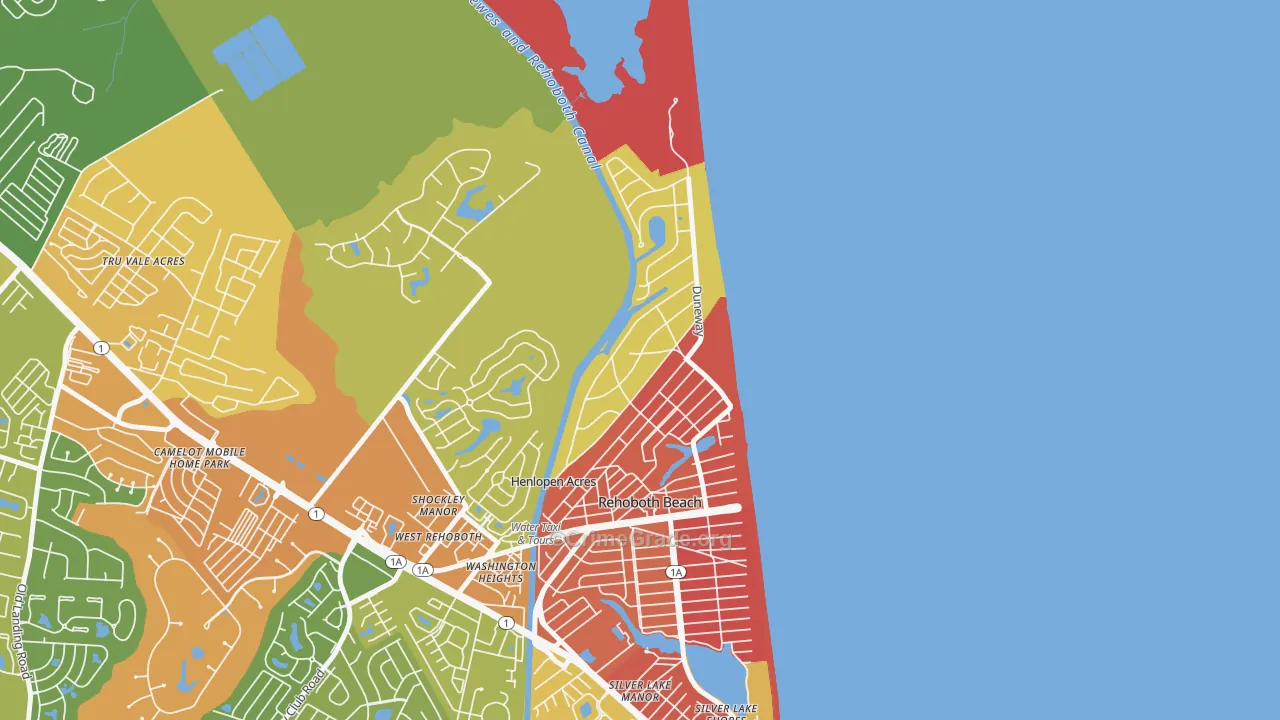 Henlopen Acres, DE Map of Vandalism Rates