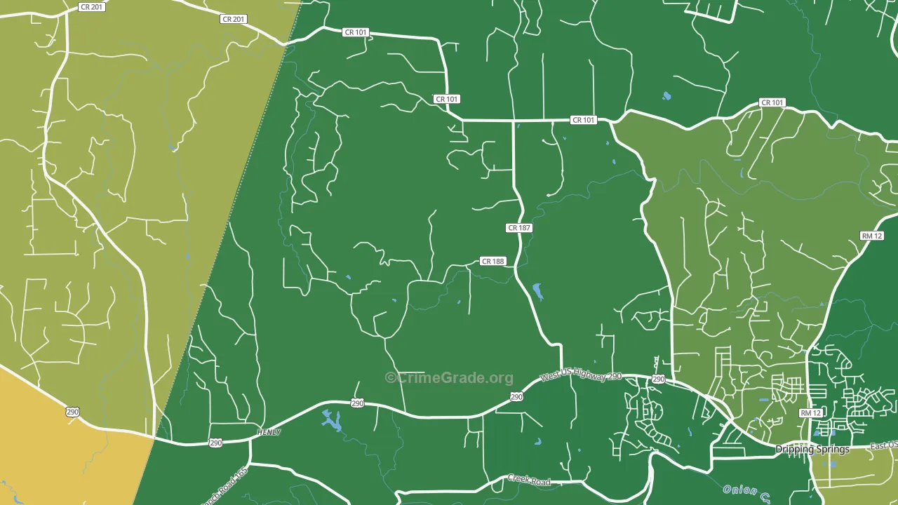 Henly, TX Map of Vandalism Rates