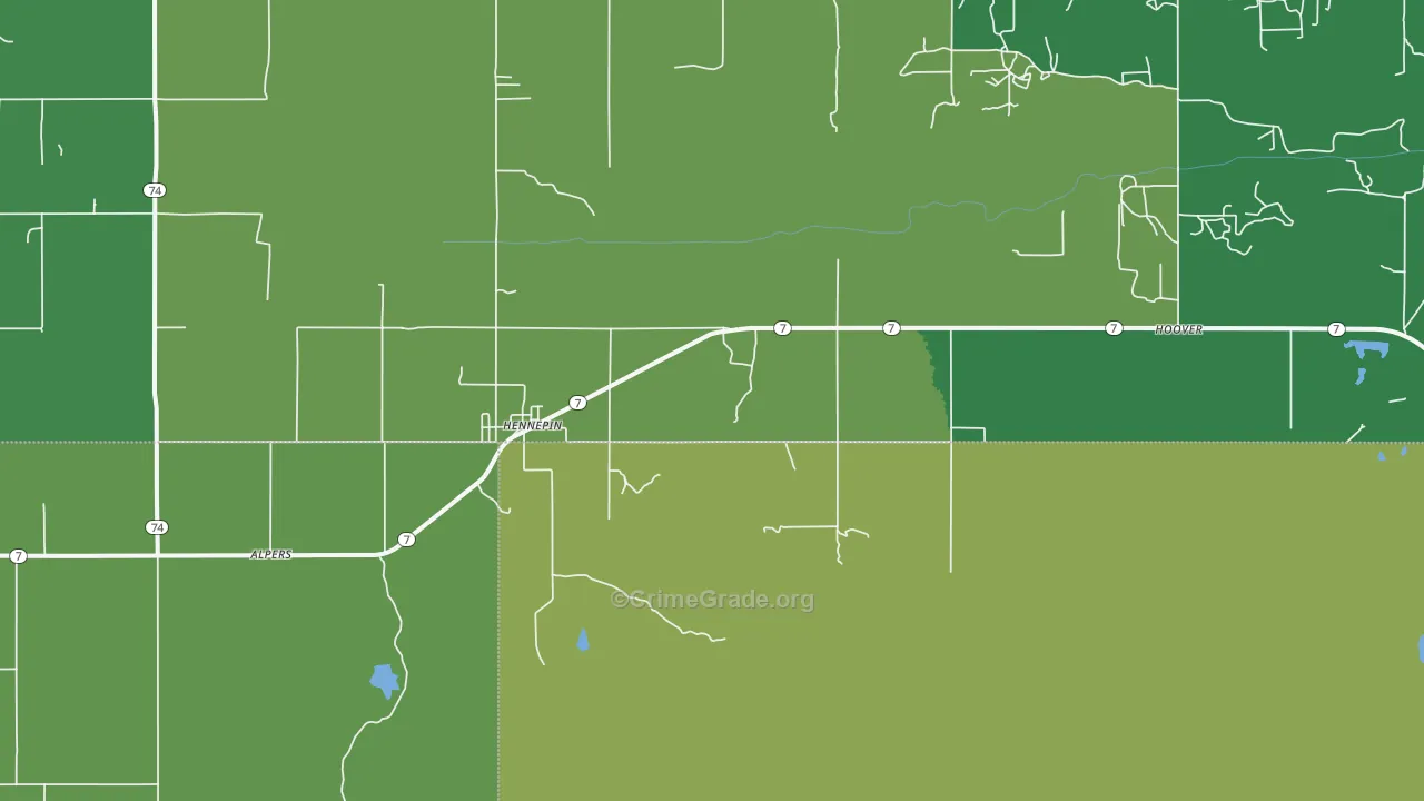 Hennepin, OK Map of Vandalism Rates