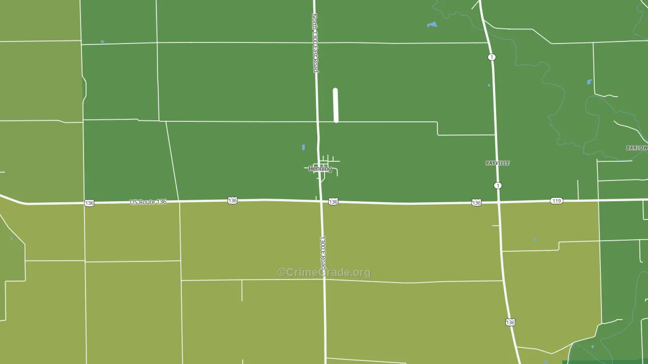 Henning, IL Map of Vandalism Rates