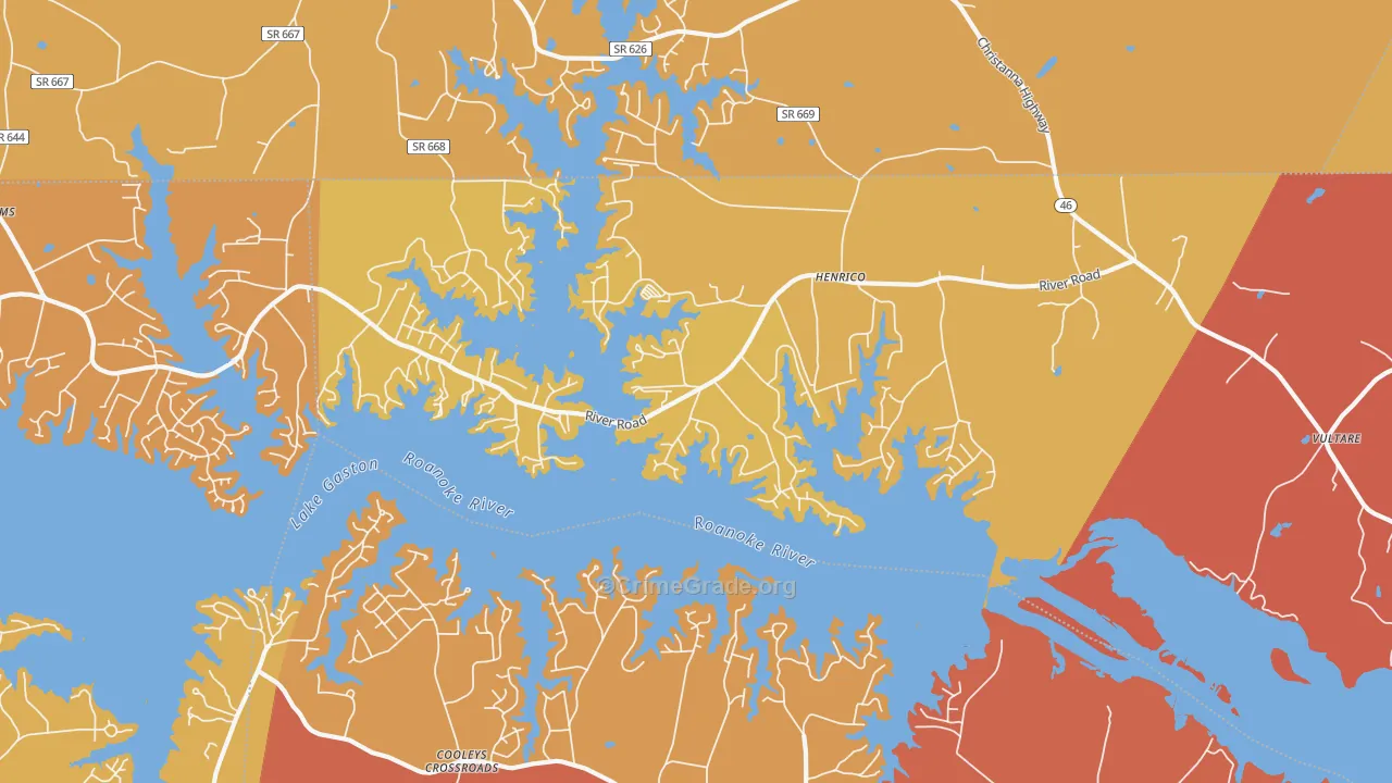 Henrico, NC Map of Vandalism Rates
