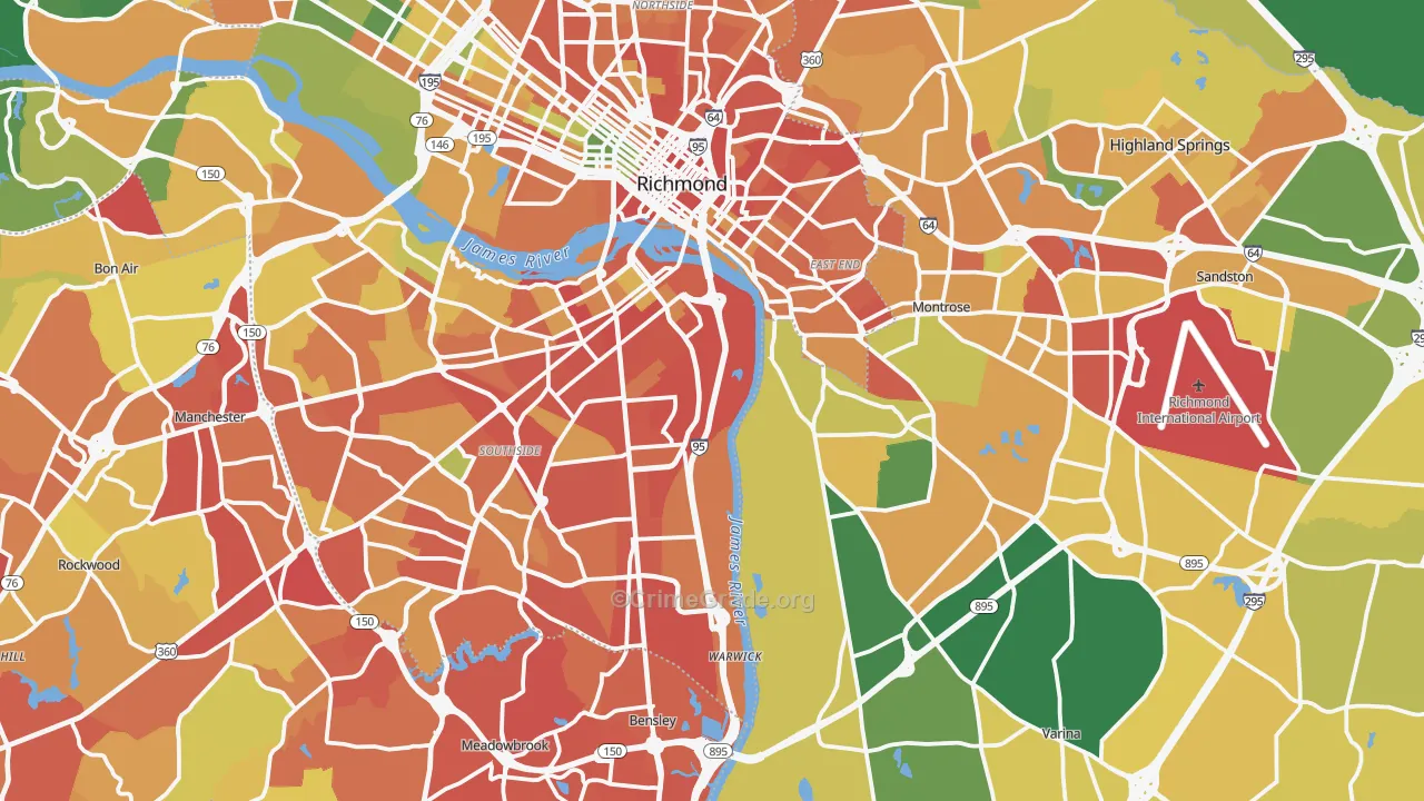 Henrico, VA Map of Vandalism Rates