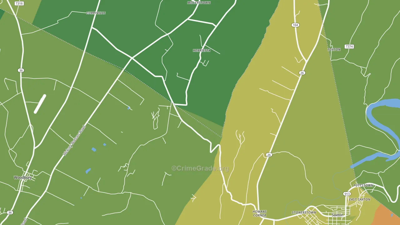 Henrietta, PA Map of Vandalism Rates