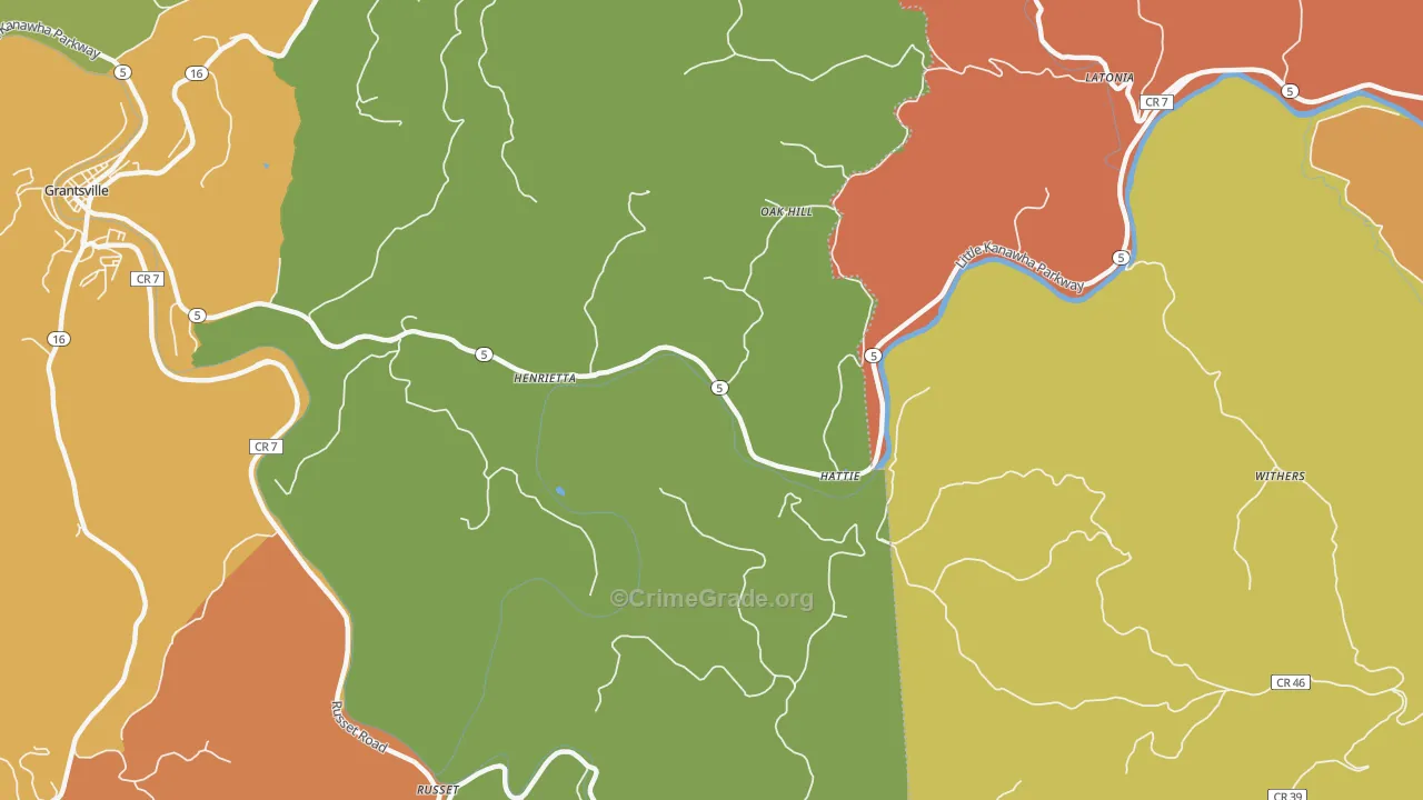 Henrietta, WV Map of Vandalism Rates