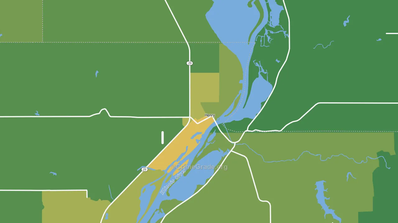 Henry, IL Map of Vandalism Rates