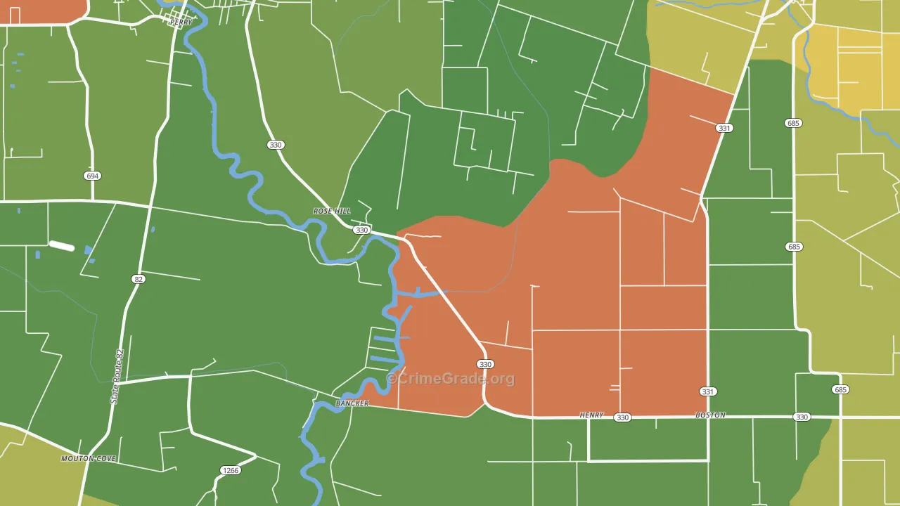 Henry, LA Map of Vandalism Rates