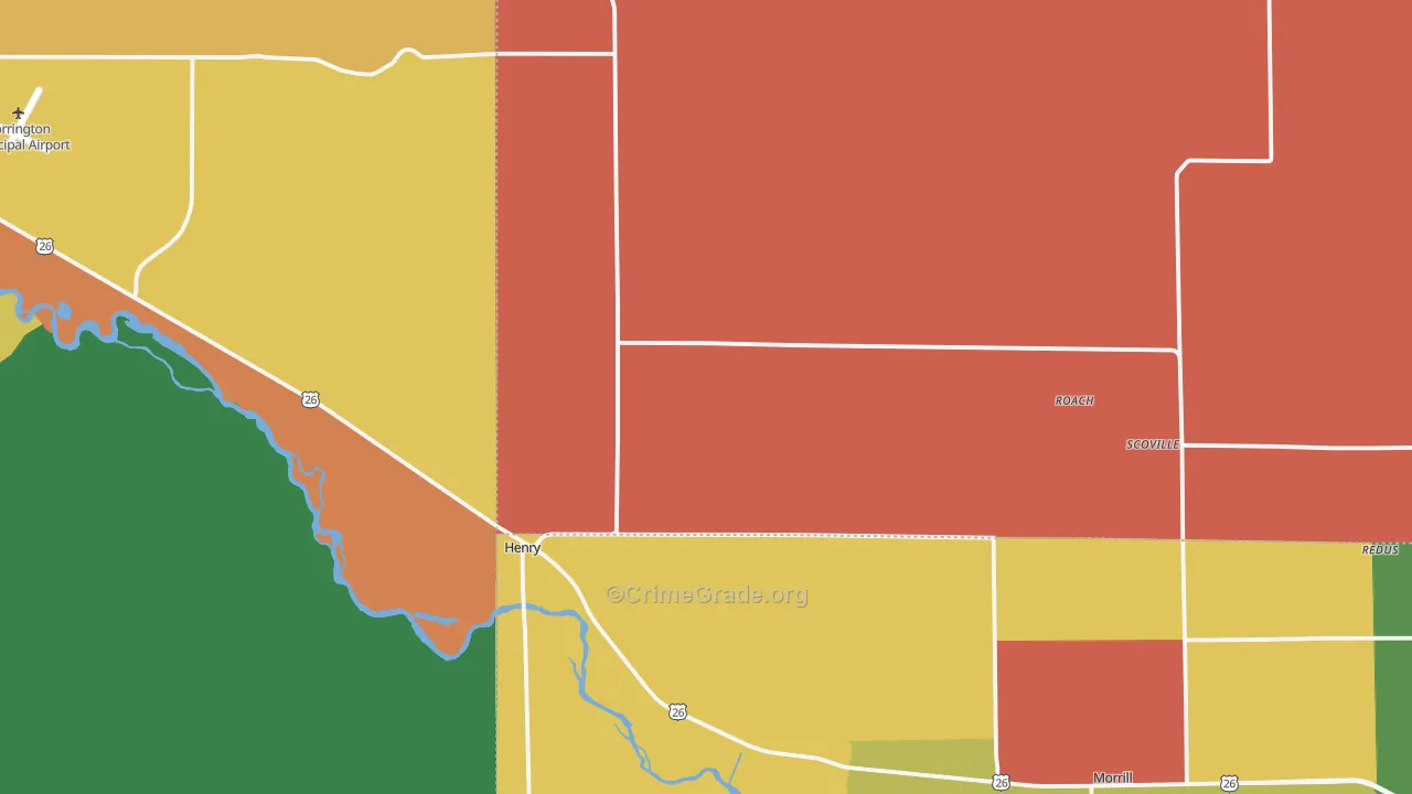 Henry, NE Map of Vandalism Rates