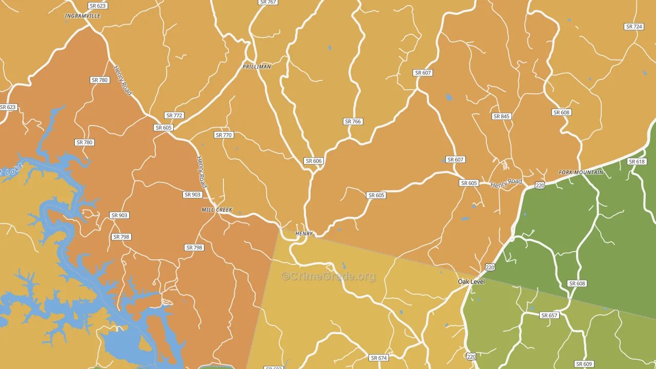 Henry, VA Map of Vandalism Rates