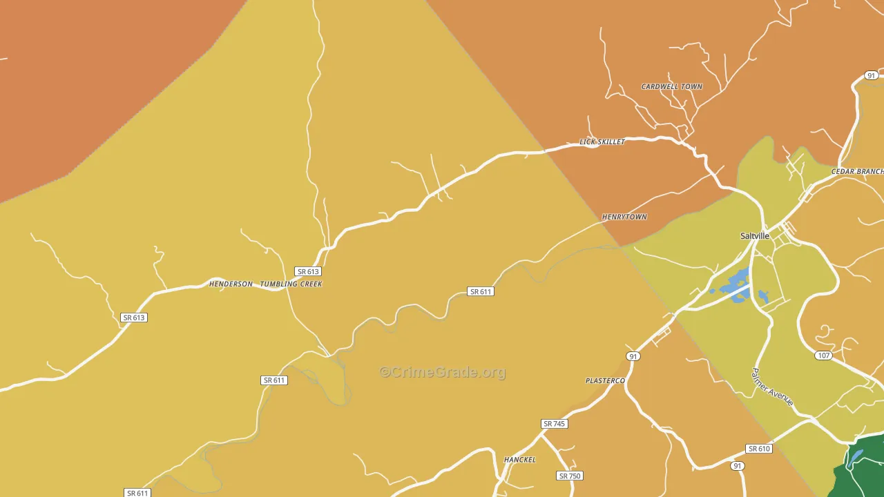 Henrytown, VA Map of Vandalism Rates