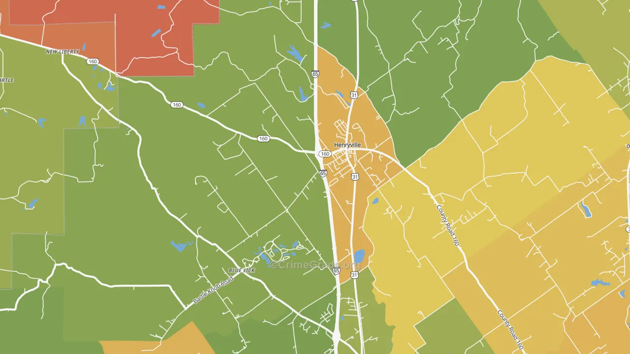 Henryville, IN Map of Vandalism Rates