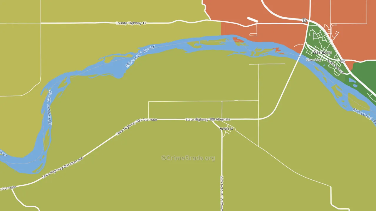 Hensler, ND Map of Vandalism Rates