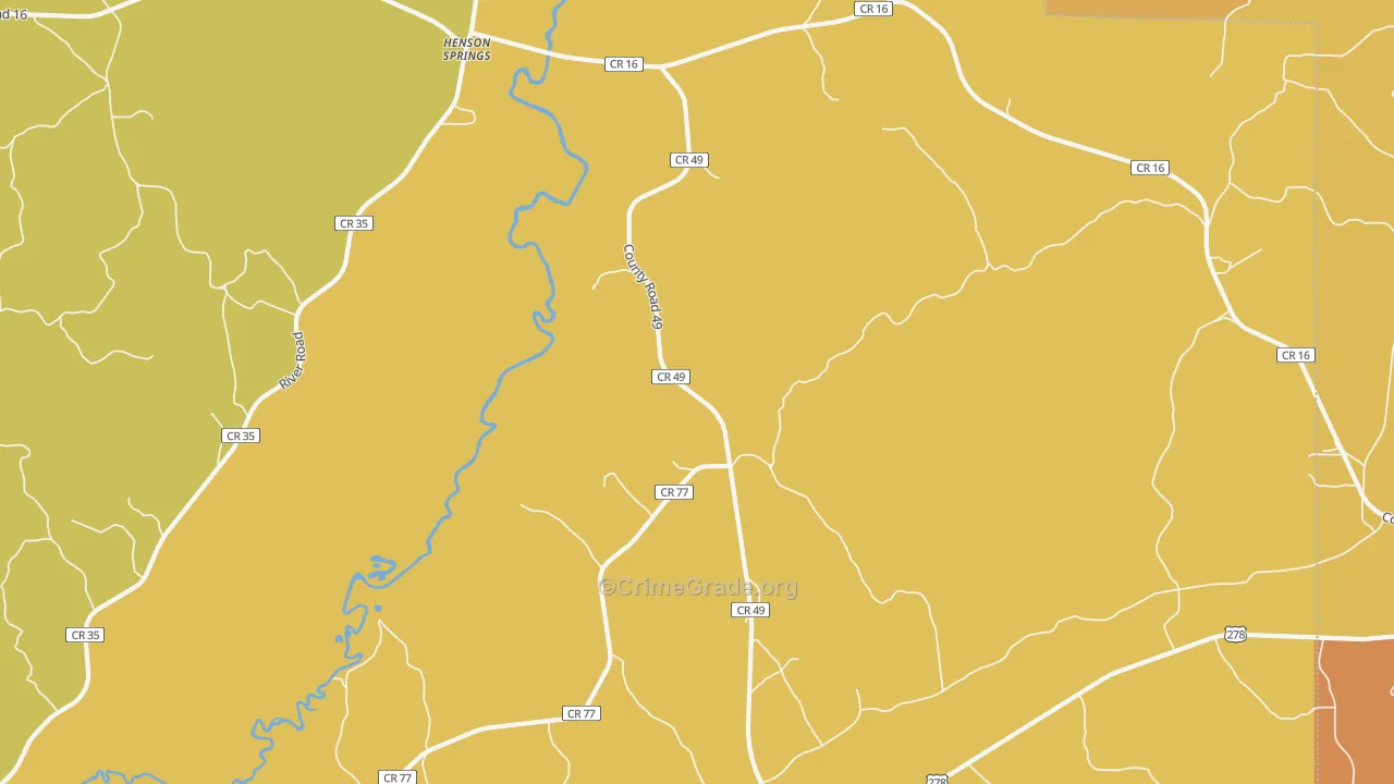 Henson Springs, AL Map of Vandalism Rates