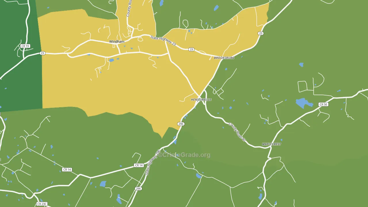Hensonville, NY Map of Vandalism Rates