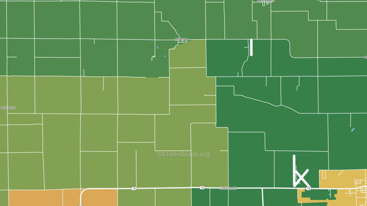 Henton, IL Map of Vandalism Rates