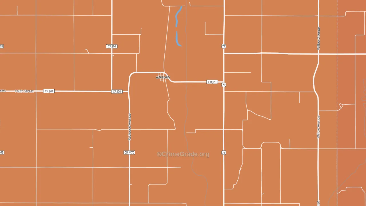 Hepburn, IA Map of Vandalism Rates