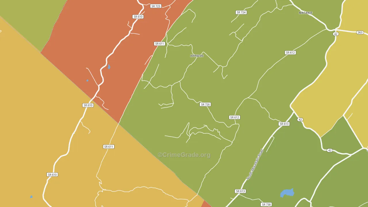 Hepners, VA Map of Vandalism Rates
