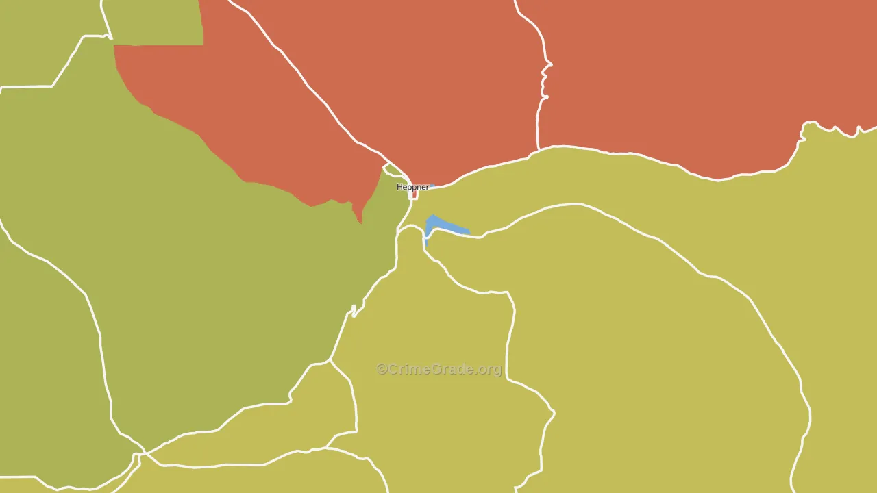 Heppner, OR Map of Vandalism Rates