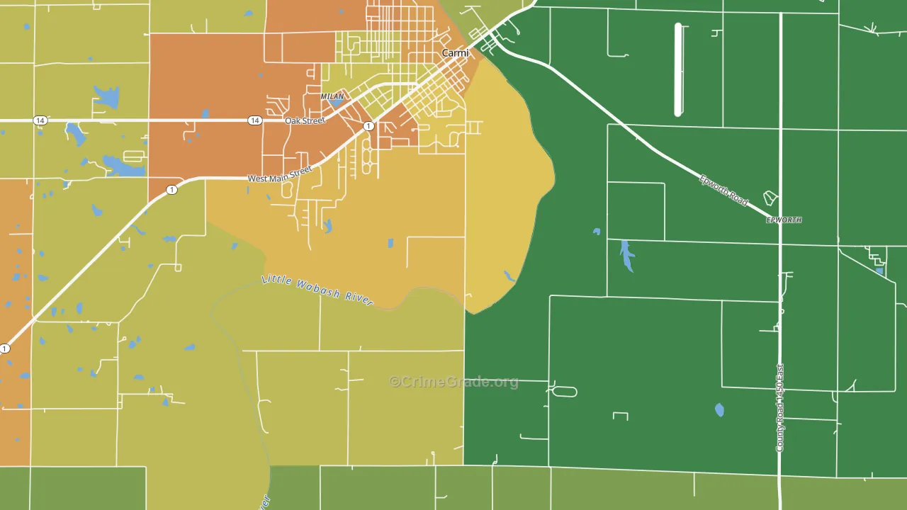 Herald, IL Map of Vandalism Rates