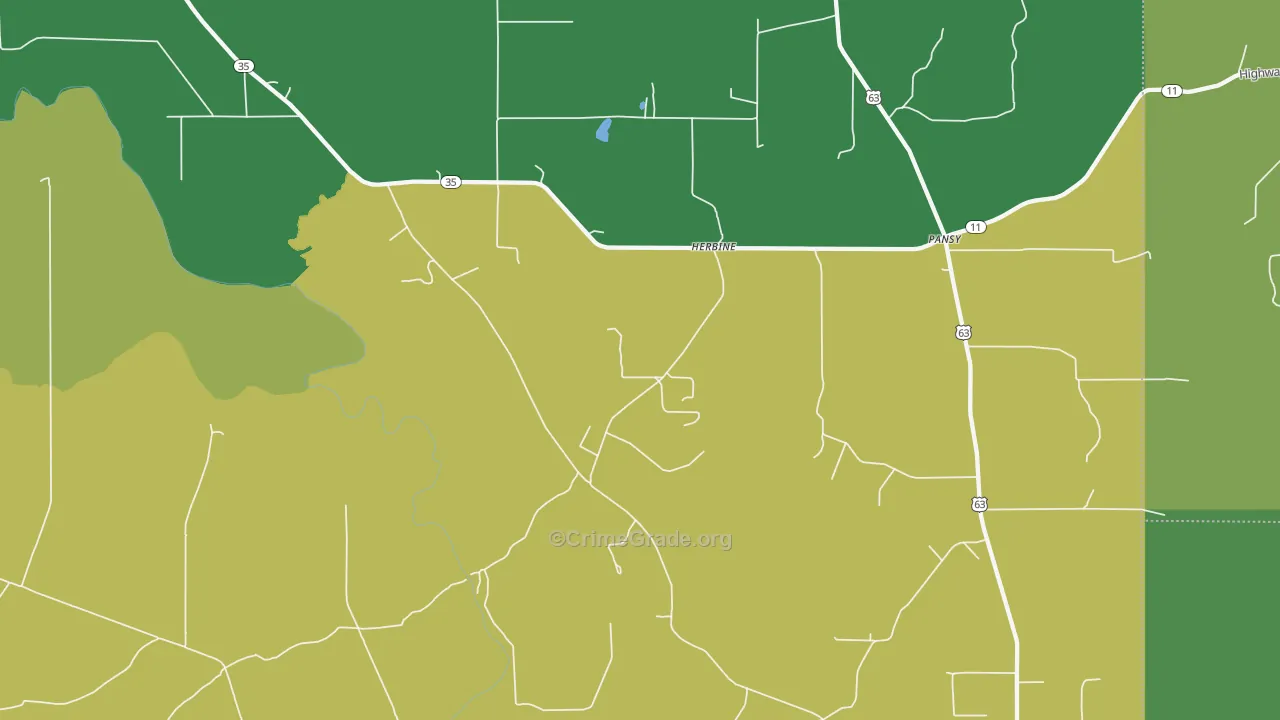 Herbine, AR Map of Vandalism Rates
