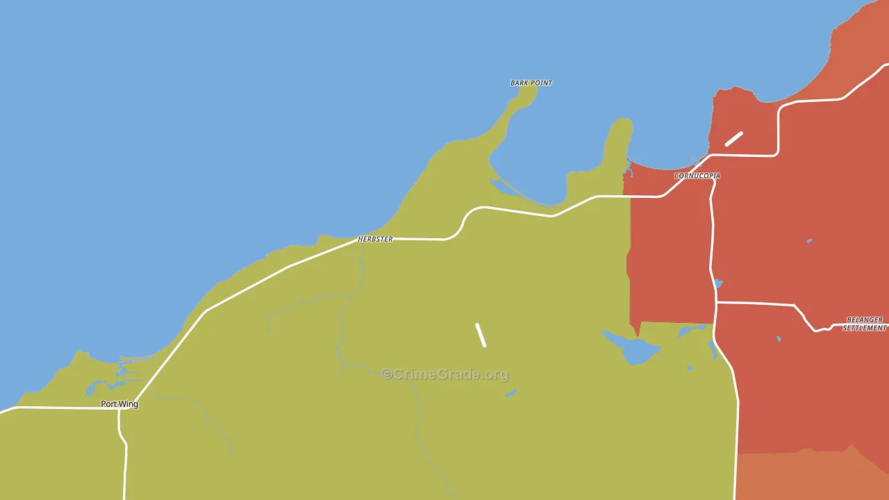 Herbster, WI Map of Vandalism Rates