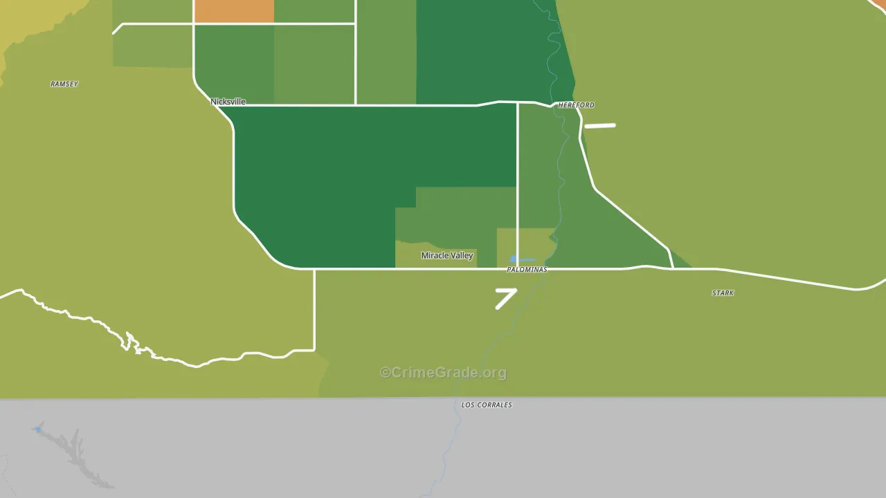 Hereford, AZ Map of Vandalism Rates