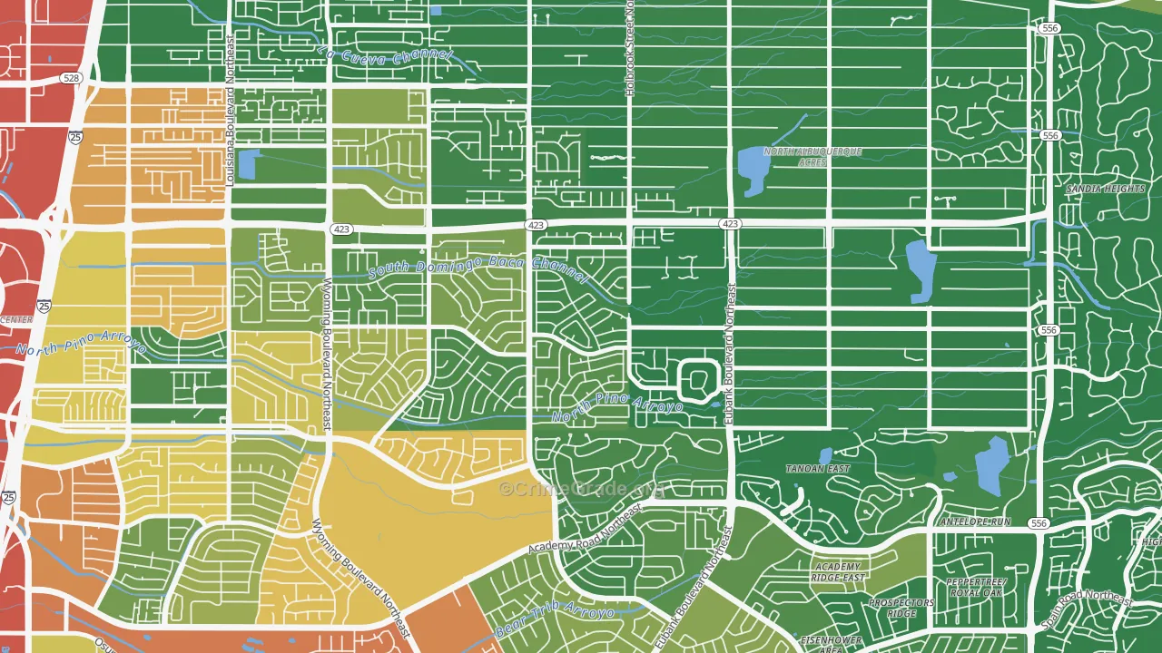 Heritage East, Albuquerque, NM Map of Vandalism Rates