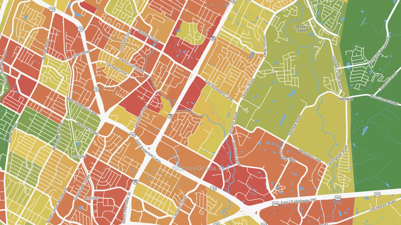 Heritage Hills, Austin, TX Map of Vandalism Rates