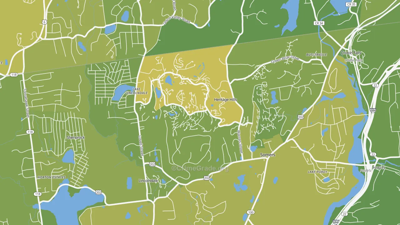 Heritage Hills, NY Map of Vandalism Rates