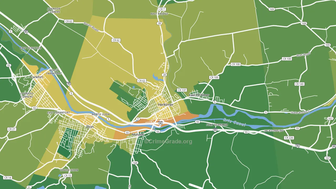 Herkimer, NY Map of Vandalism Rates
