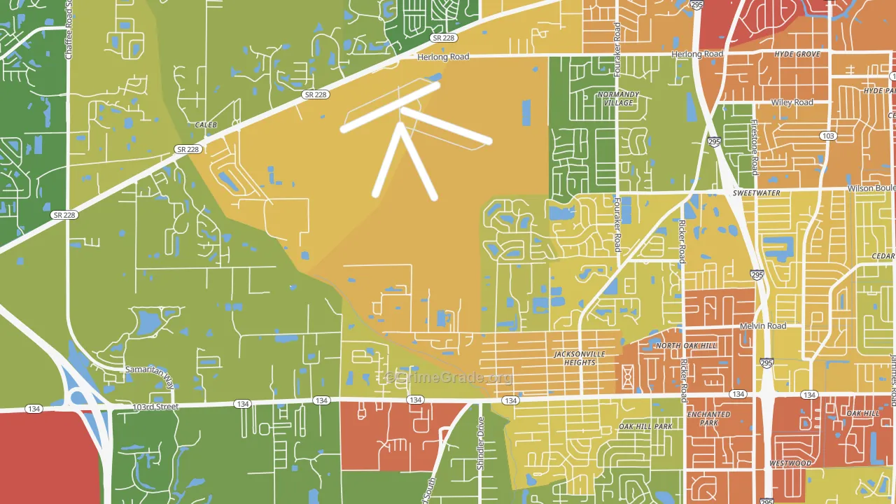Herlong, Jacksonville, FL Map of Vandalism Rates